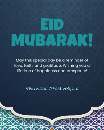 Eid Mubarak Greeting Instagram Post Template - Download | Template.net
