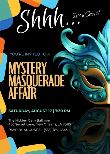 Surprise Masquerade Invitation Template - Edit Online & Download