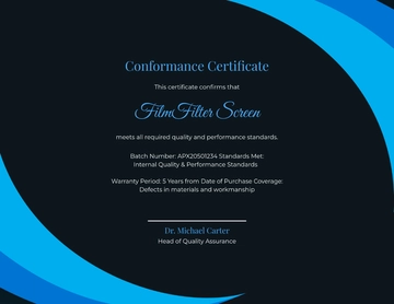 Free Modern Warranty Conformance Certificate Template to Edit Online