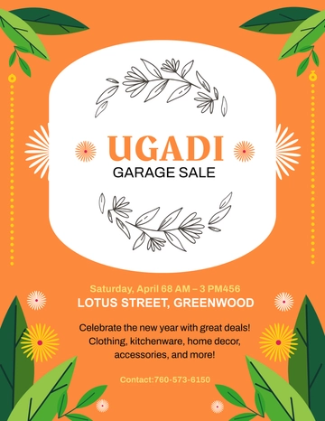 Ugadi Garage Sale Flyer Template - Edit Online & Download