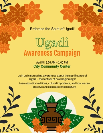 Ugadi Campaign Flyer Template - Edit Online & Download