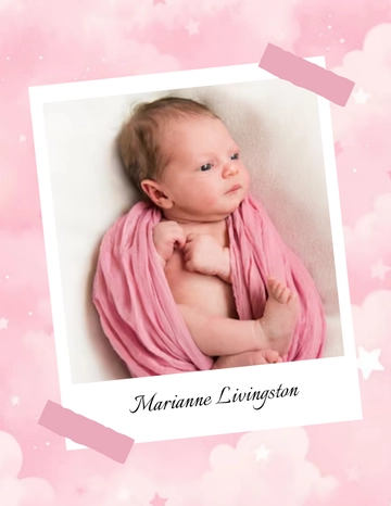 Pink Baby Girl Photo Template - Edit Online | Template.net