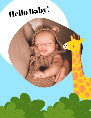 Giraffe Baby Photo Template - Edit Online | Template.net