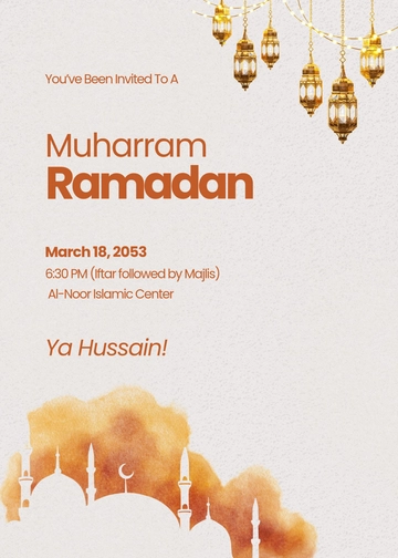 Muharram Ramadan Invitation Template - Edit Online & Download