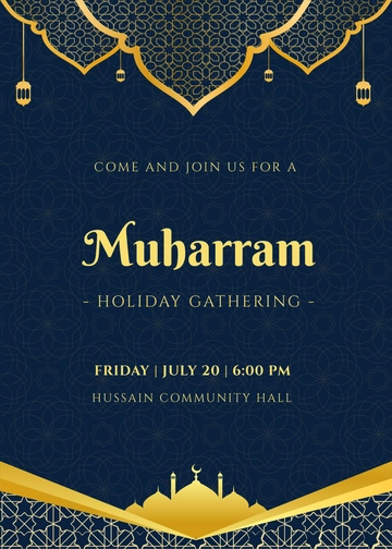 Muharram Holiday Invitation Template - Edit Online & Download