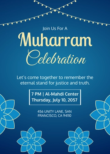 Muharram Celebration Invitation Template - Edit Online & Download