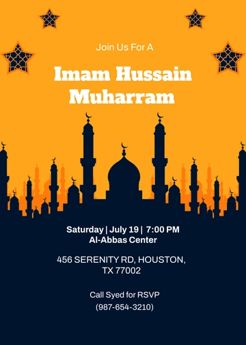 Imam Hussein Muharram Invitation Template - Edit Online & Download