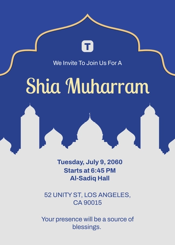 Editable Shia Muharram Invitation Template - Edit Online & Download