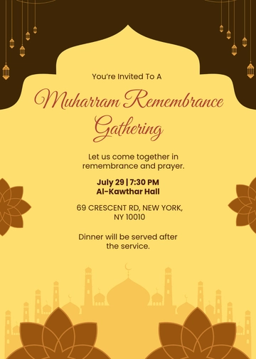 Muharram Invitation in English Template - Edit Online & Download