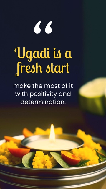 Simple Ugadi Flyer Quote Template - Edit Online & Download