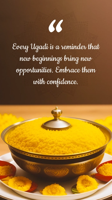 Yellow Ugadi Festival Quote Template - Edit Online & Download