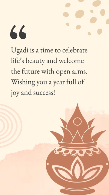 Aesthetic Ugadi Greetings Quote Template - Edit Online & Download