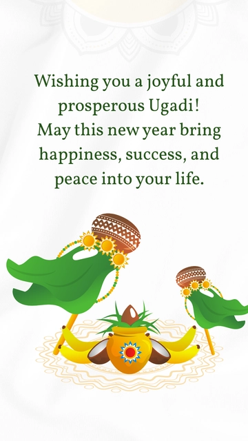 White Ugadi Wishes Quote Template - Edit Online & Download