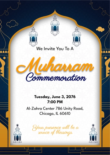 Muharram Event Invitation Template - Edit Online & Download