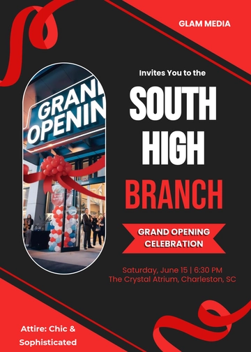 Grand Opening Launch Event Invitation Template - Edit Online & Download