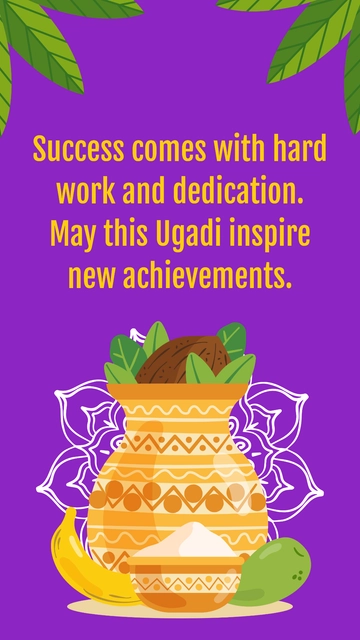 Colorful Business Ugadi Quote Template - Edit Online & Download