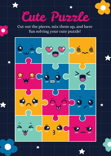 Cute Puzzle Template - Edit Online & Download