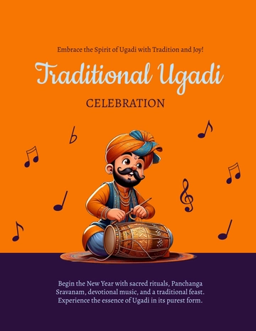 Traditional Ugadi Flyer Template - Edit Online & Download
