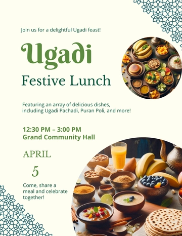 Ugadi Festive Lunch Flyer Template - Edit Online & Download