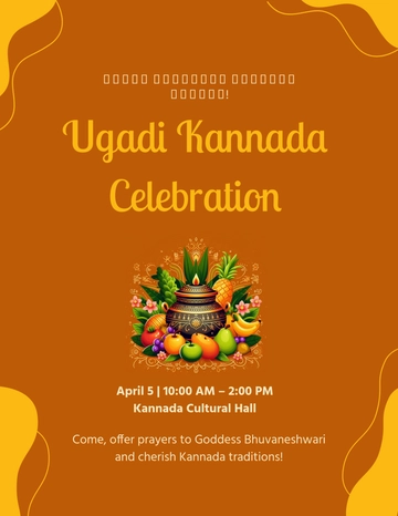 Aesthetic Ugadi Kannada Flyer Template - Edit Online & Download
