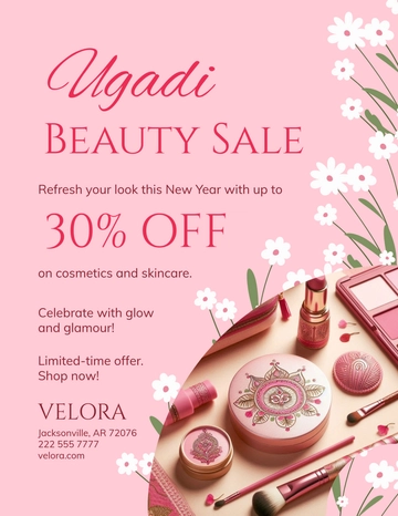 Pink Ugadi Sale Flyer Template - Edit Online & Download