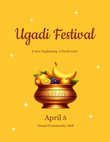 Minimalist Ugadi Flyer Template - Edit Online & Download