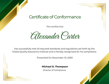 Conformance Certificate Template - Edit Online & Download