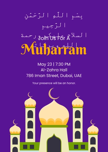 Arabic Muharram Invitation Template - Edit Online & Download