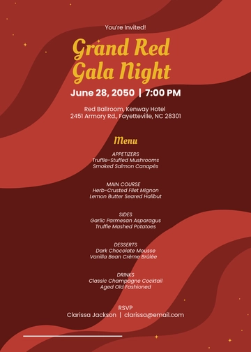 Graphic Art Menu Invitation Template - Edit Online & Download