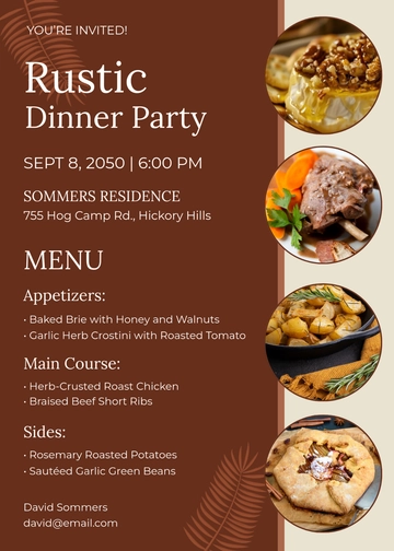 Rustic Menu Invitation Design Template - Edit Online & Download