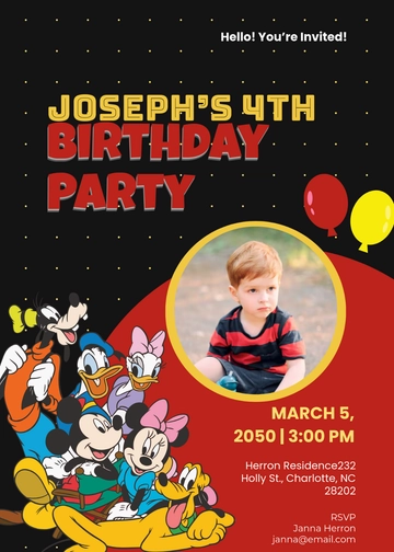 Mickey Mouse and Friends Invitation Template - Edit Online & Download