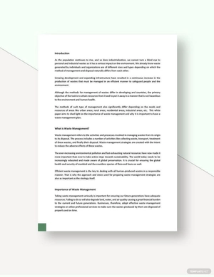 Waste Management White Paper Template
