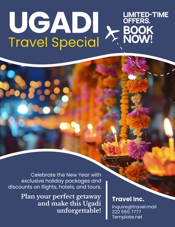 Blank Ugadi Travel Flyer Template - Edit Online & Download
