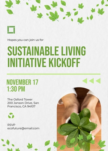 Eco-Friendly Launch Event Invitation Template - Edit Online & Download