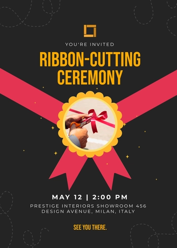 Ribbon-Cutting Launch Event Invitation Template - Edit Online & Download