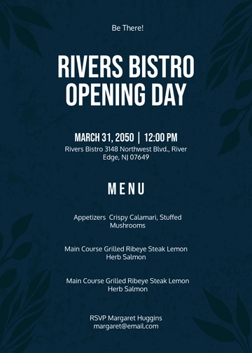 Restaurant Menu Invitation Template - Edit Online & Download