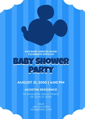 Mickey Mouse Baby Shower Invitation Template - Edit Online & Download