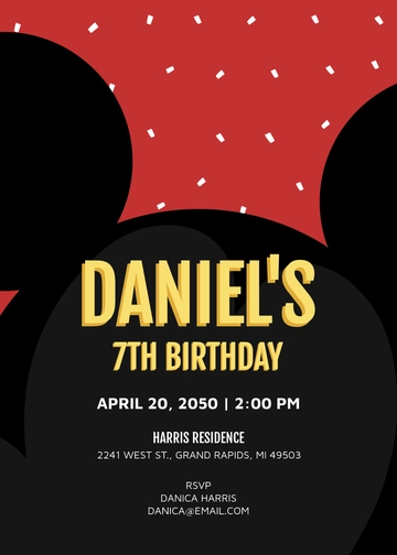 Black Mickey Mouse Invitation Template - Edit Online & Download