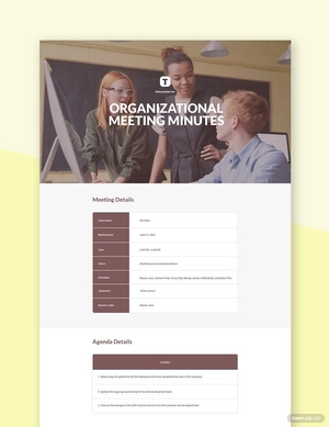 Corporate Organizational Meeting Minutes Template