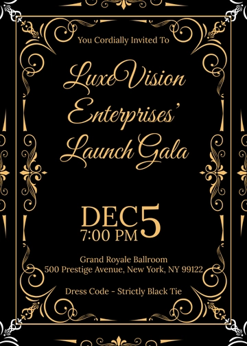 Launch Gala Event Invitation Template - Edit Online & Download