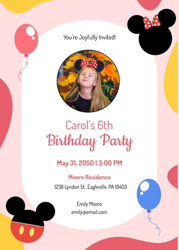 Mickey and Minnie Mouse Invitation Template - Edit Online & Download