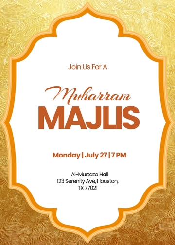 Golden Muharram Invitation Template - Download | Template.net
