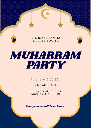 Lantern-Themed Muharram Invitation Template - Download | Template.net