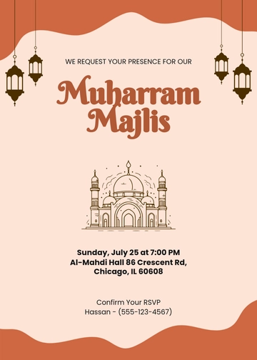 Aesthetic Muharram Majlis Invitation Template - Download | Template.net