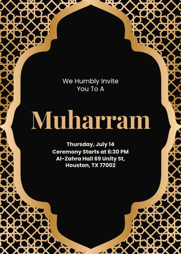 Elegant Muharram Invitation Template - Download | Template.net