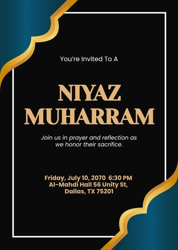 Professional Niyaz Muharram Invitation Template - Download | Template.net