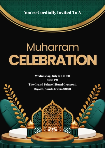 Royal Muharram Invitation Template - Download | Template.net