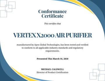 Professional Product Conformance Certificate Template - Download | Template.net