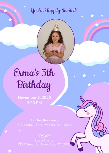 Colorful Unicorn Mickey Mouse Invitation Template - Edit Online & Download