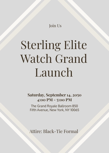 Formal Launch Event Invitation Template - Edit Online & Download